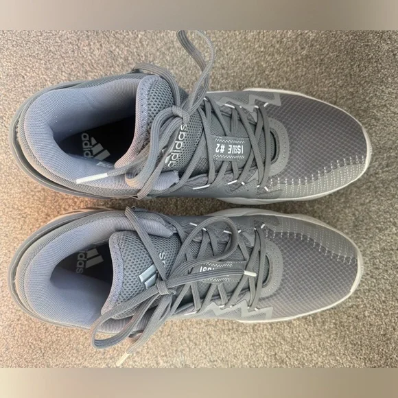 Like New Men’s Adidas D.O.N. Issue #2 Basketball Shoes, Steel Gray & White, 13 - Picture 9 of 10